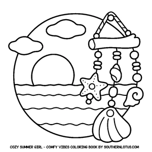 Free Comfy Vibes: Cozy Summer Girl Coloring Book - 9