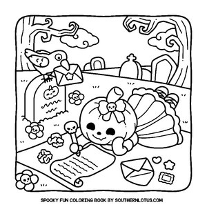 Free Spooky Fun Coloring Book - 2