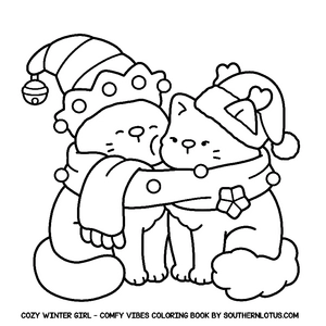 Free Comfy Vibes: Cozy Winter Girl Coloring Book - 1