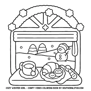 Free Comfy Vibes: Cozy Winter Girl Coloring Book - 4