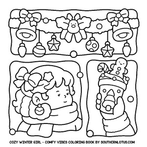 Free Comfy Vibes: Cozy Winter Girl Coloring Book - 8