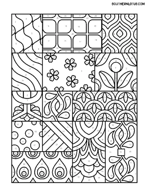 Free Color by Number Mindfulness Patterns Coloring Book - 0