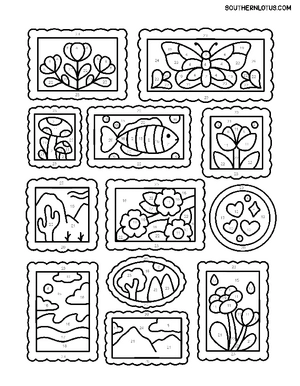 Free Color by Number Mindfulness Patterns Coloring Book - 1