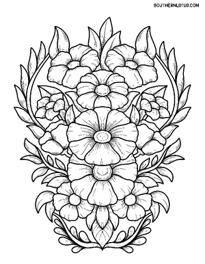 Free Color By Number Flowers Coloring Book - 1