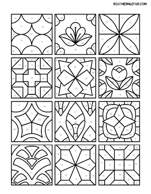 Free Color by Number Mindfulness Patterns Coloring Book - 2