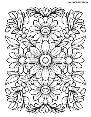 Free Color By Number Flowers Coloring Book - 3