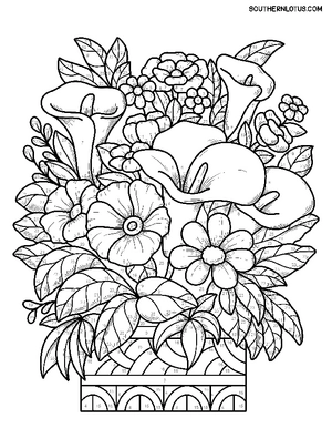 Free Color By Number Flowers Coloring Book - 4