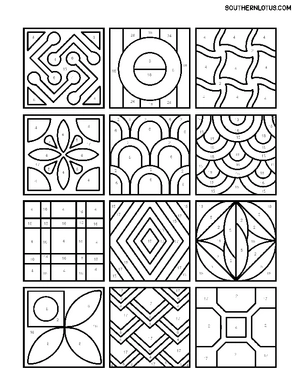 Free Color by Number Mindfulness Patterns Coloring Book - 5