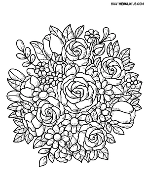 Free Color By Number Flowers Coloring Book - 5