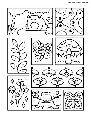 Free Color by Number Mindfulness Patterns Coloring Book - 9