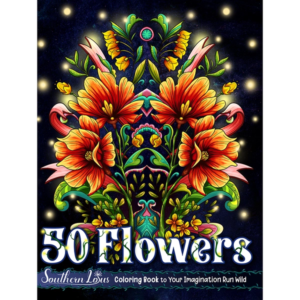 50 Flowers Coloring Book - 1