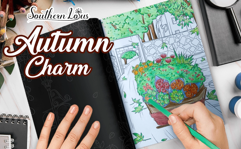 Autumn Charm Coloring Book - content plus - 0