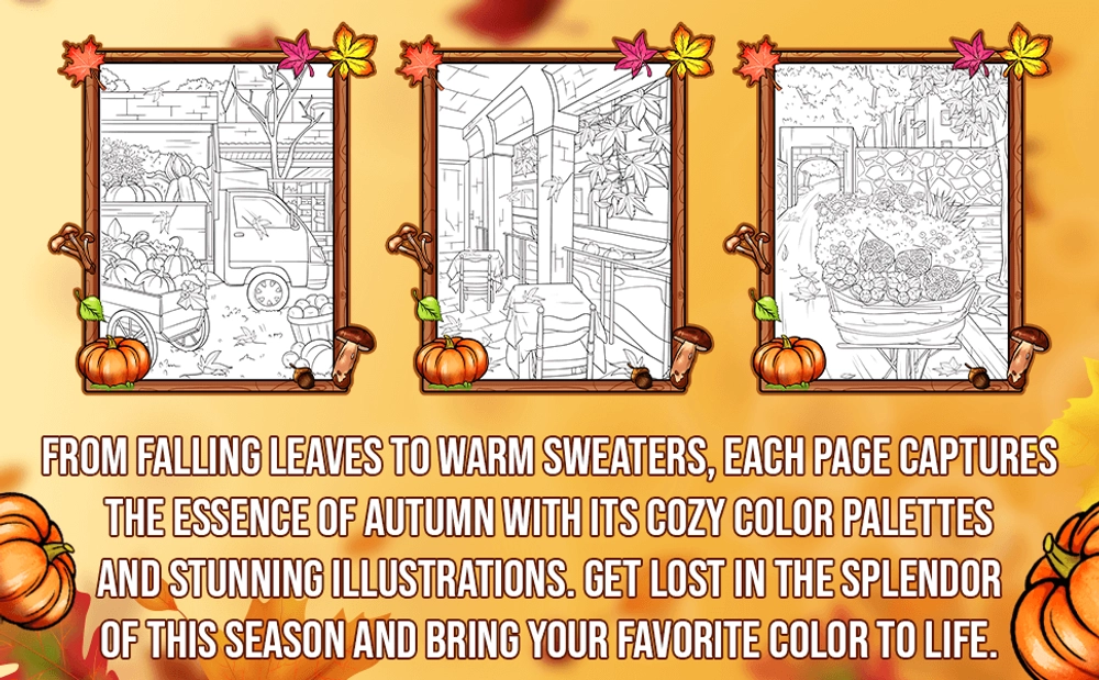 Autumn Charm Coloring Book - content plus - 2