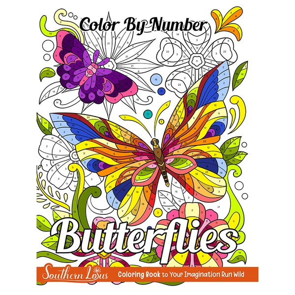Color By Number Butterflies Coloring Book - 1