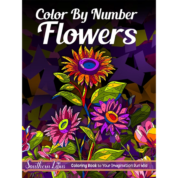 Color By Number Flowers Coloring Book - 1