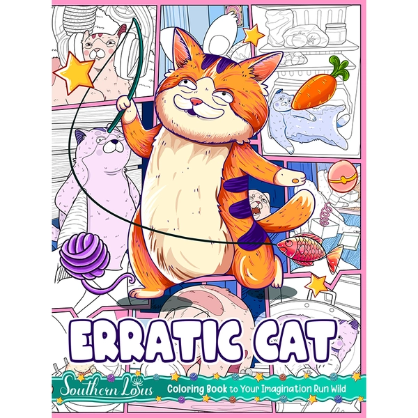 Erratic Cat Coloring Book - 1