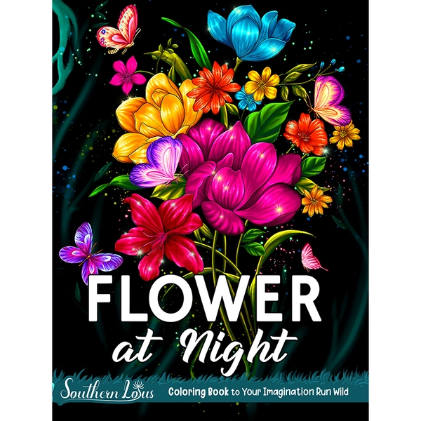 Flowers At Night Coloring Book - 1