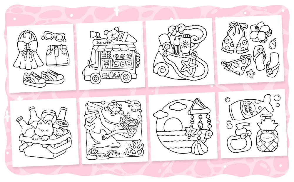 Comfy Vibes: Cozy Summer Girl Coloring Book - content plus - 3
