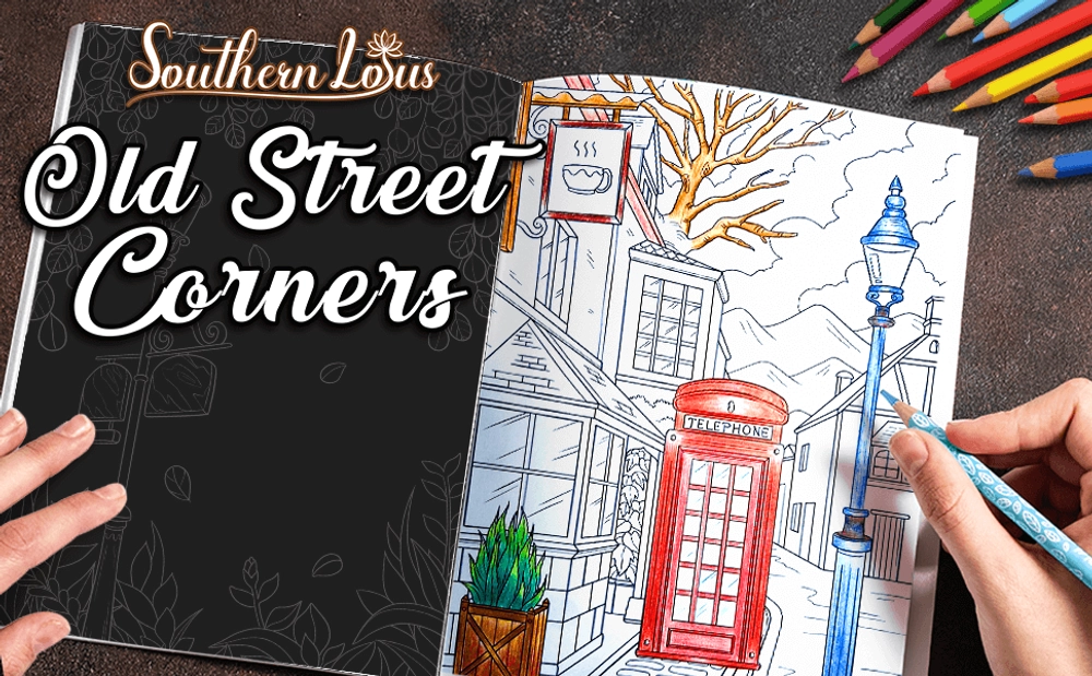 Old Street Corners Coloring Book - content plus - 0
