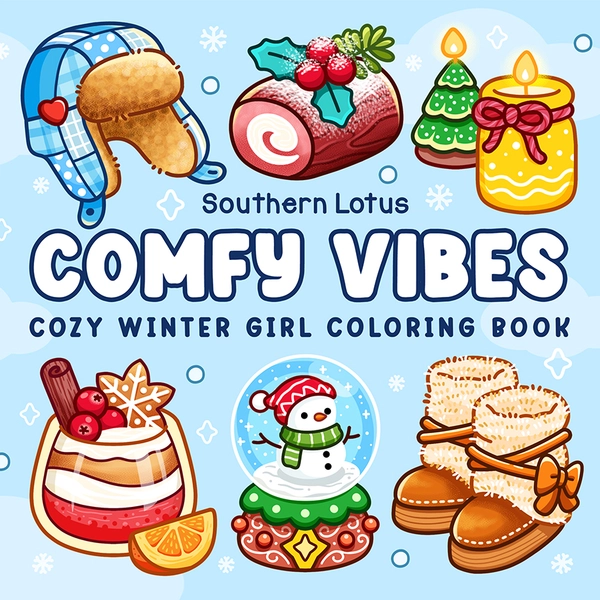 Comfy Vibes: Cozy Winter Girl Coloring Book - 1